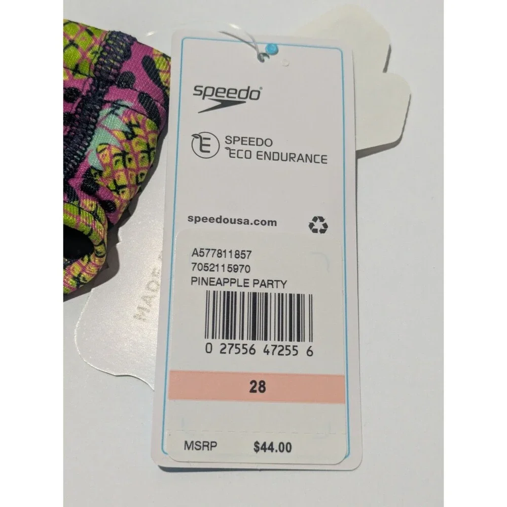 Speedo Eco Endurance Repreve Pineapple Party Swim Brief Men's‎ Swimsuit Size 28